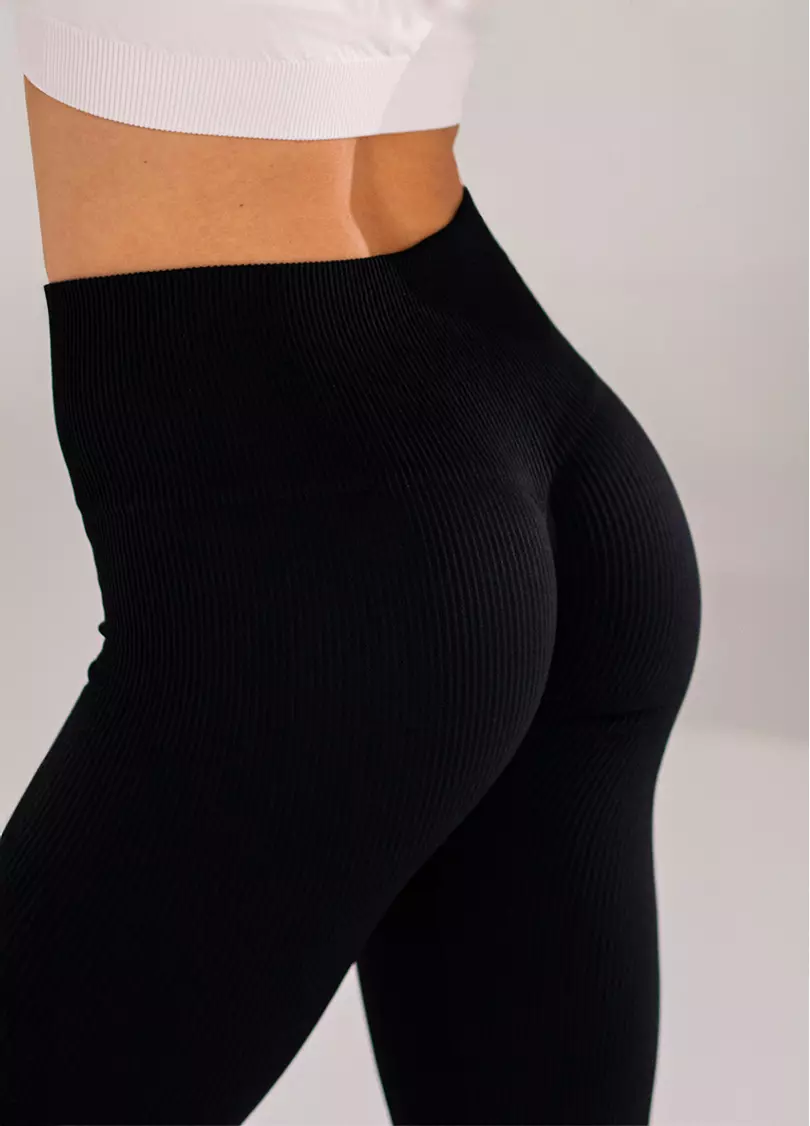 Легінси в рубчик FLEXING LEGGINGS POWER (чорний)