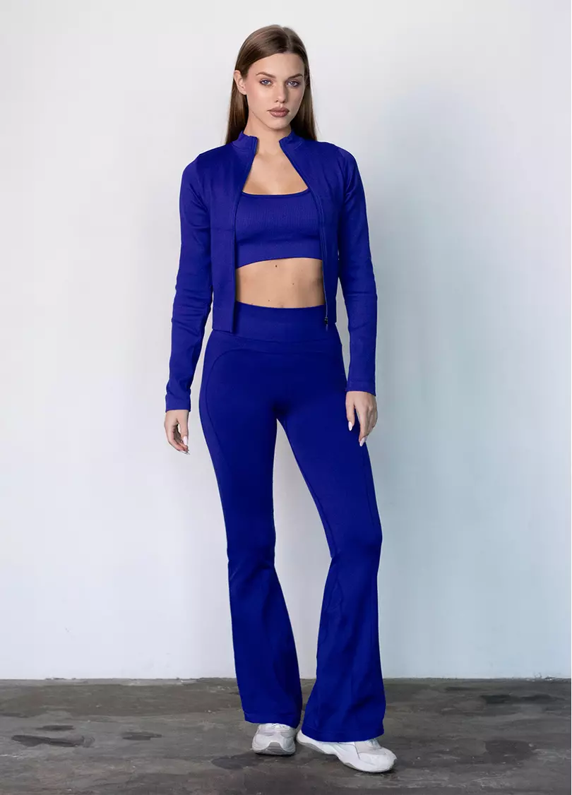 Легінси кльош з пуш-ап FLEXING LEGGINS Sculpt Flare (синій)