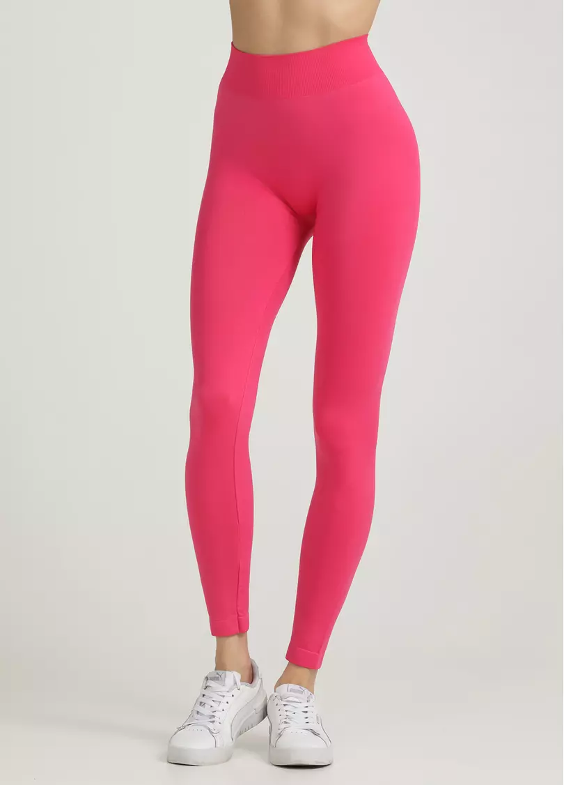 Бесшовные леггинсы из микрофибры LEGGINGS 02 bright pink (розовый)