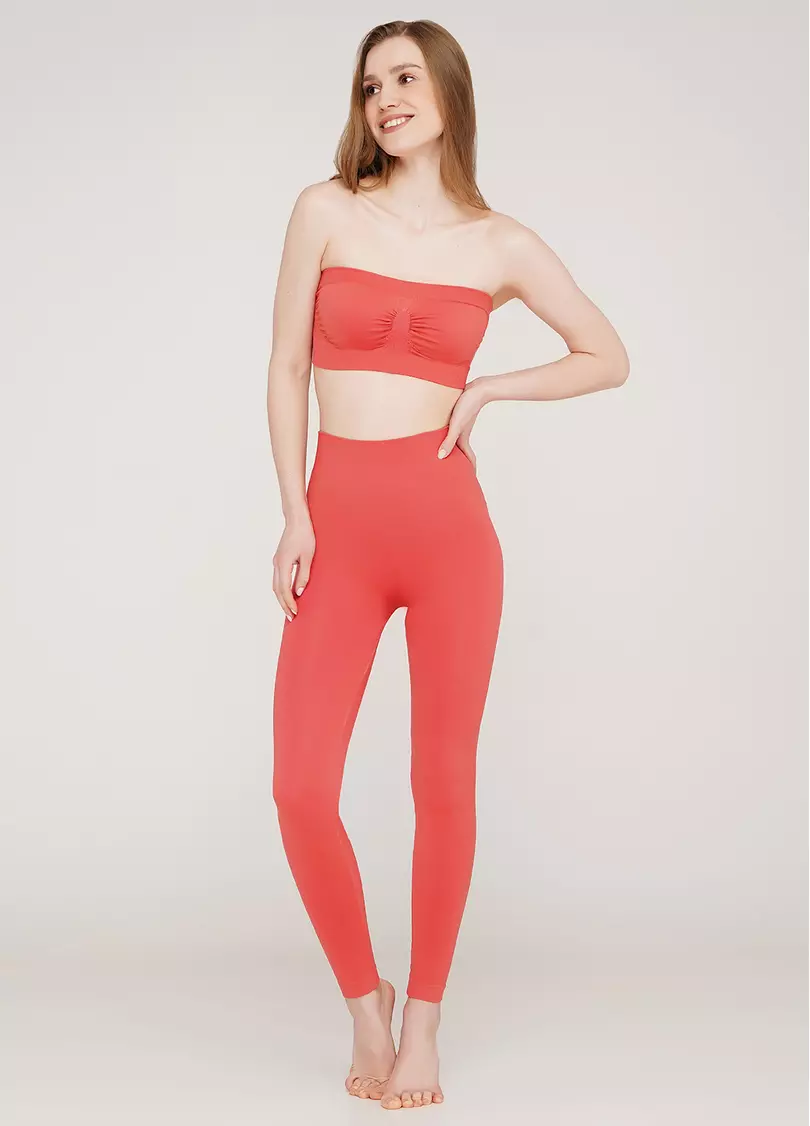 Безшовні легінси з мікрофібри LEGGINGS 02 (кораловий)