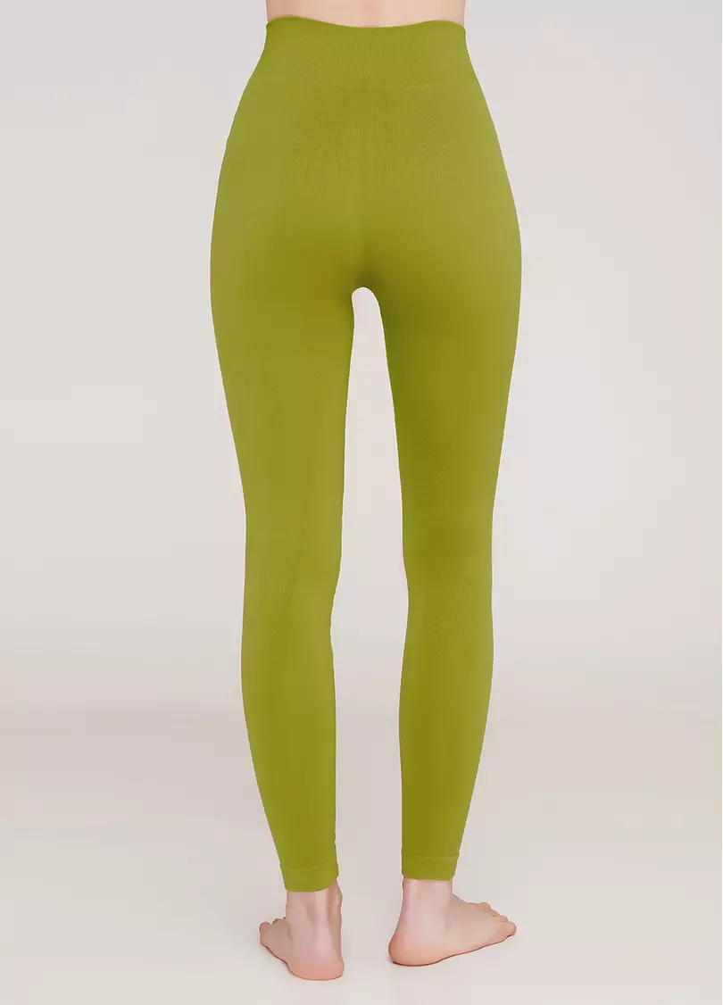 Бесшовные леггинсы из микрофибры LEGGINGS 02 fragile sprout (зеленый)