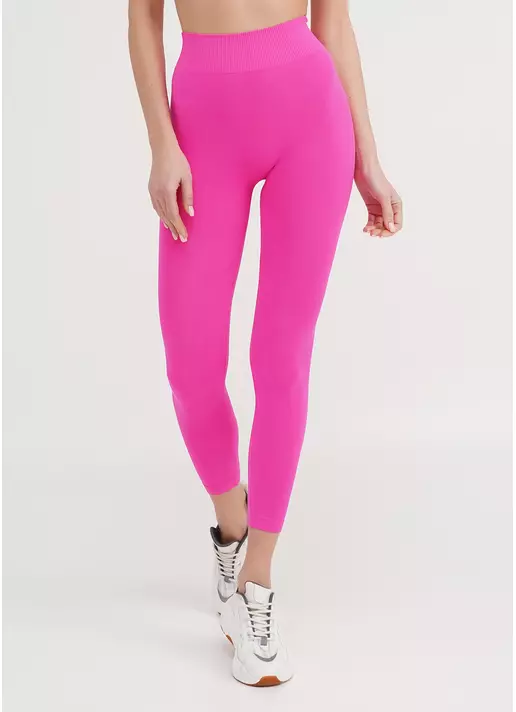 Бесшовные леггинсы из микрофибры LEGGINGS 02 pink neon (неоновый розовый)