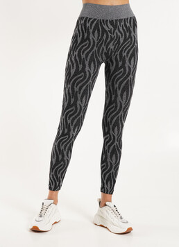 Спортивные леггинсы с тигровым принтом LEGGINGS ANIMAL MELANGE 01 nero (черный)