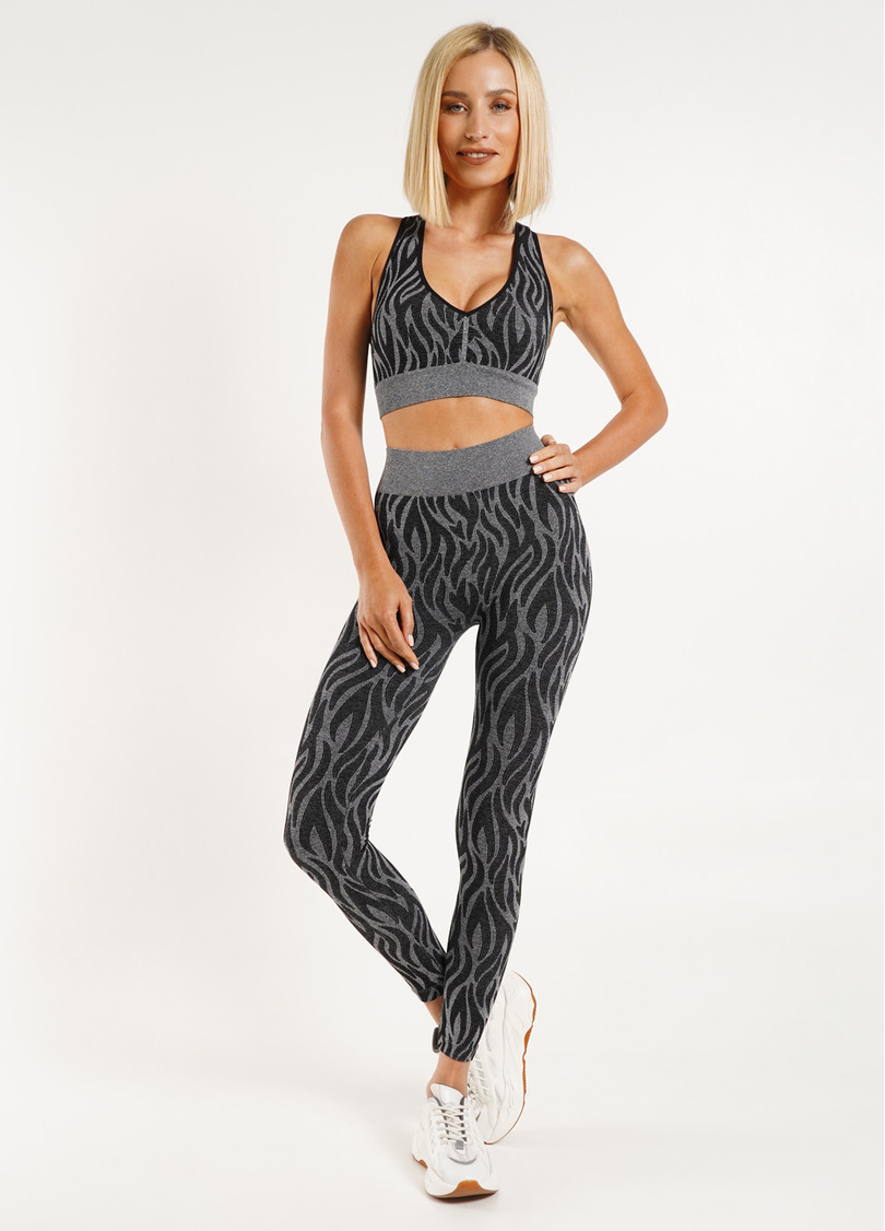 Спортивные леггинсы с тигровым принтом LEGGINGS ANIMAL MELANGE 01 nero (черный)