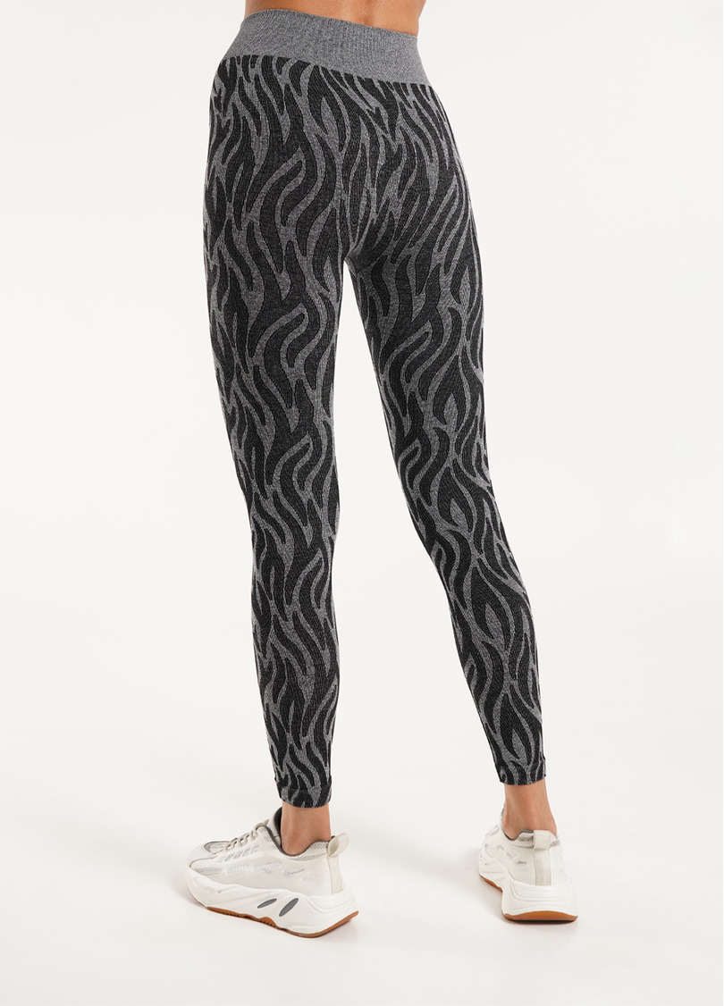 Спортивные леггинсы с тигровым принтом LEGGINGS ANIMAL MELANGE 01 nero (черный)