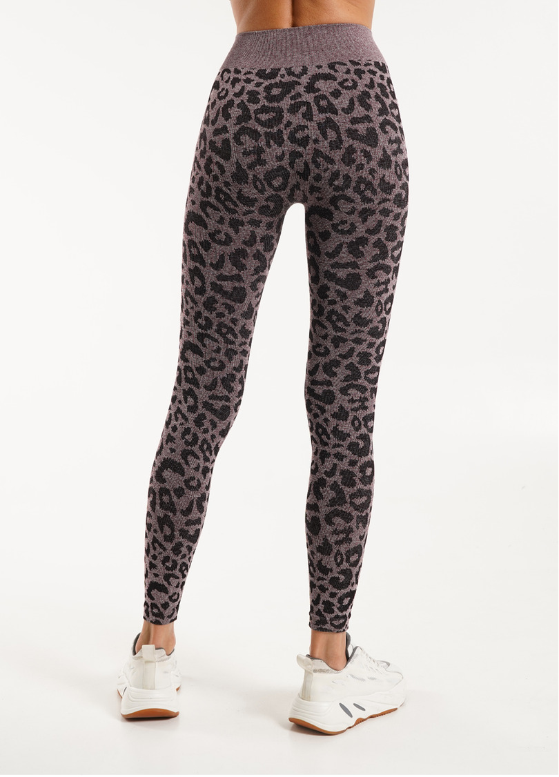 Спортивні легінси з леопардовим принтом LEGGINGS ANIMAL MELANGE 03 marsala (бордовий)