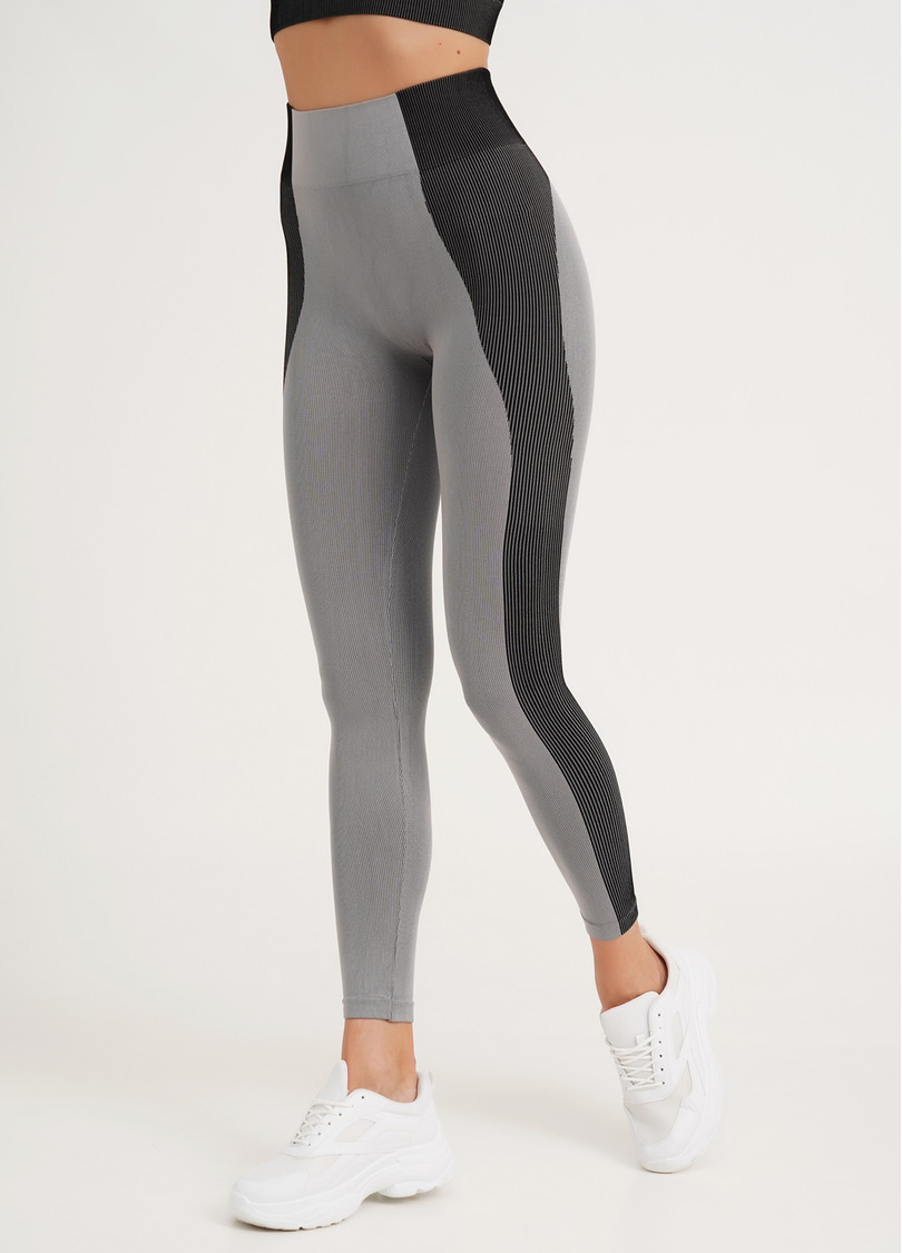Спортивные леггинсы с контрастными полосами LEGGINGS COLOR BLOCK ultimate grey (серый)