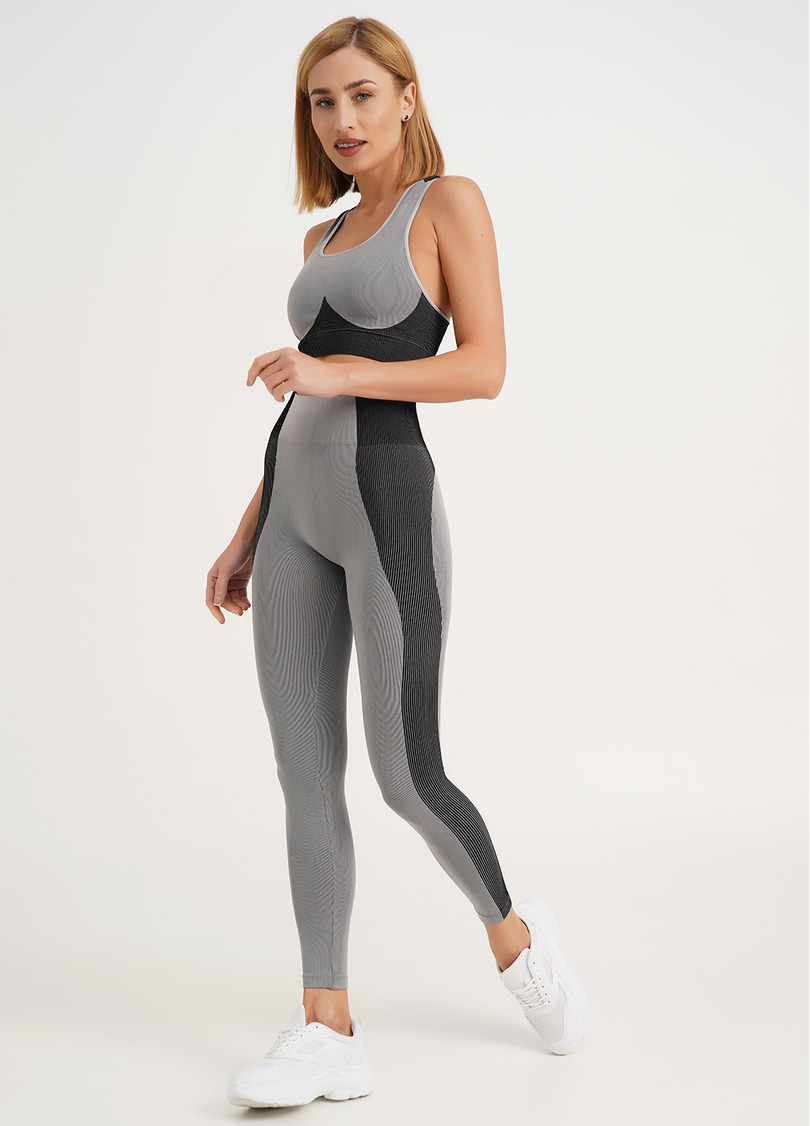 Спортивные леггинсы с контрастными полосами LEGGINGS COLOR BLOCK ultimate grey (серый)