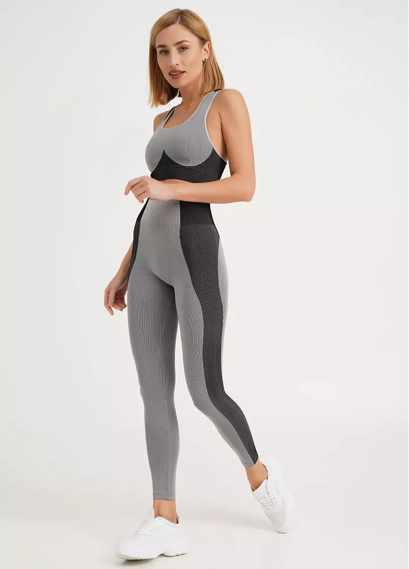 Спортивные леггинсы с контрастными полосами LEGGINGS COLOR BLOCK ultimate grey (серый)
