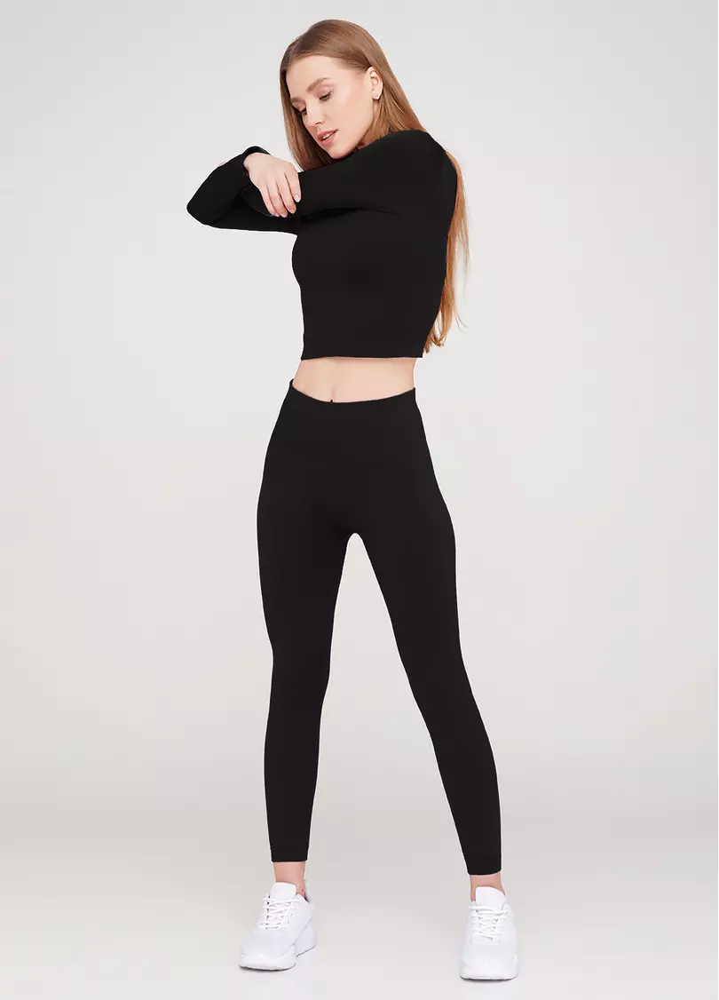 Бесшовные леггинсы из микрофибры LEGGINGS ENERGY black (черный)