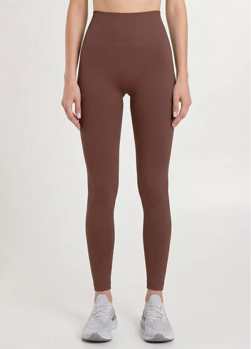 Легінси спортивні з широким поясом LEGGINGS ENERGY, коричневі