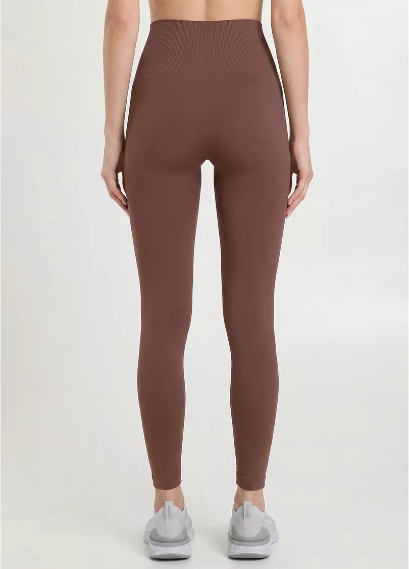 Легінси спортивні з широким поясом LEGGINGS ENERGY, коричневі