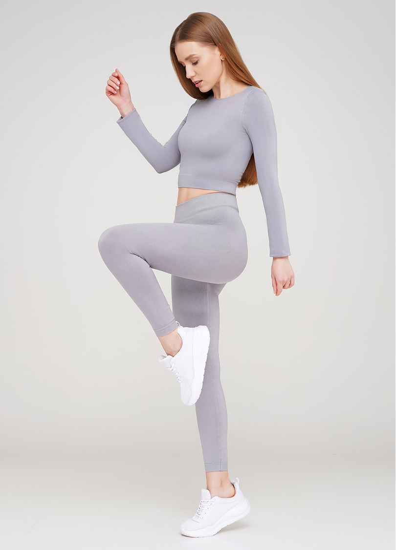 Безшовні легінси з мікрофібри LEGGINGS ENERGY (сірий)