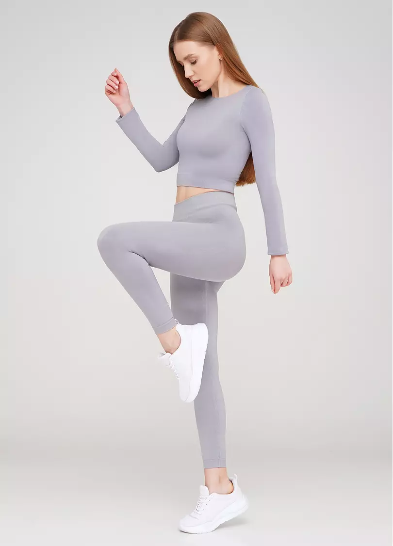 Безшовні легінси з мікрофібри LEGGINGS ENERGY (сірий)