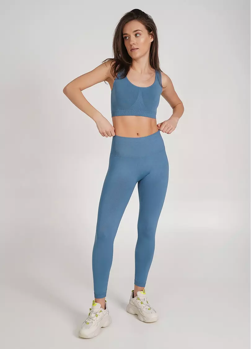 Бесшовные леггинсы из микрофибры LEGGINGS ENERGY spring lake (голубой)