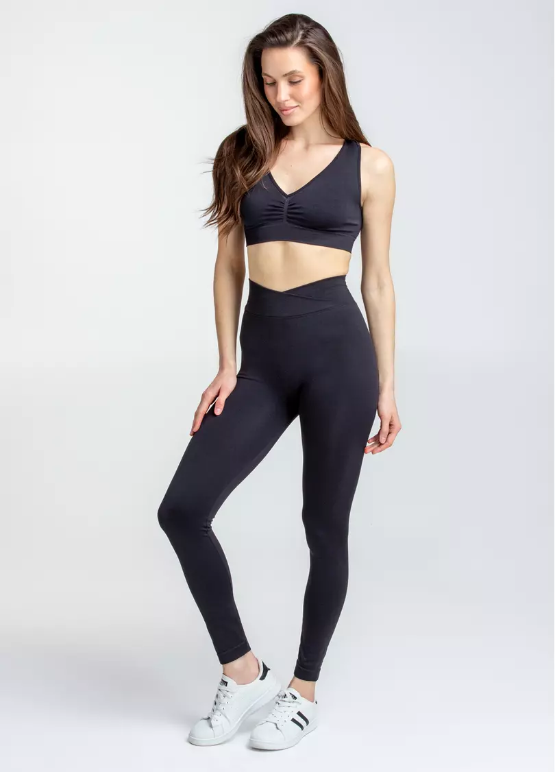 Леггинсы с V-поясом LEGGINGS FLOW (черный)