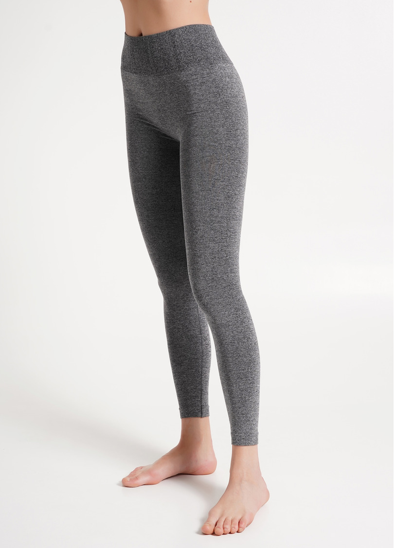 Спортивні легінси безшовні LEGGINGS FREE MELANGE nero (чорний)