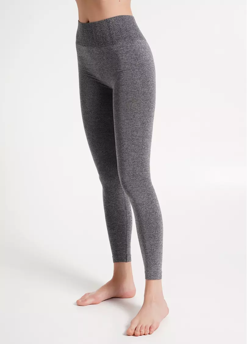 Спортивные леггинсы бесшовные LEGGINGS FREE MELANGE nero (черный)