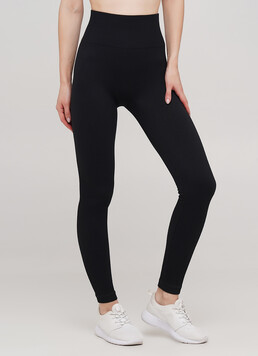Леггинсы в рубчик с моделирующим швом сзади LEGGINGS RIB (черный)