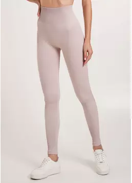 Леггинсы в рубчик с моделирующим швом сзади LEGGINGS RIB burnished lilac (розовый)