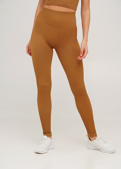 Леггинсы в рубчик с моделирующим швом сзади LEGGINGS RIB ermine (коричневый)
