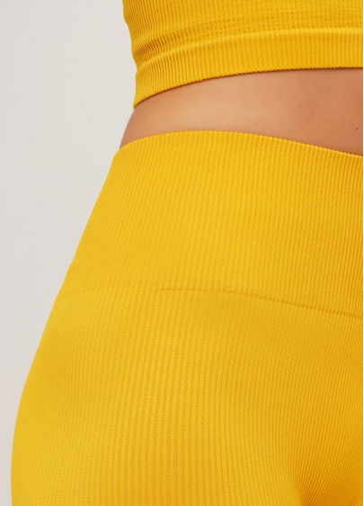 Легінси в рубчик з моделюючим швом ззаду LEGGINGS RIB honey (жовтий)