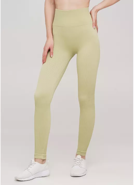 Леггинсы в рубчик с моделирующим швом сзади LEGGINGS RIB (оливковый)