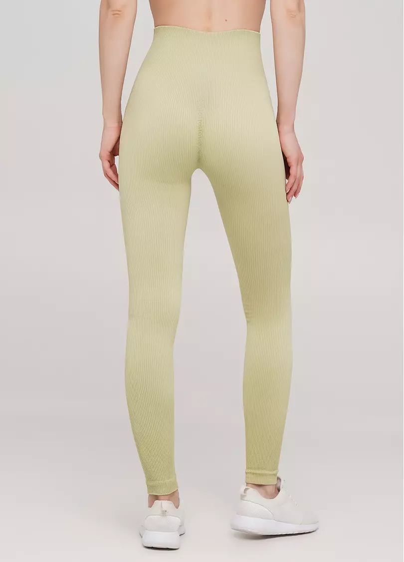 Леггинсы в рубчик с моделирующим швом сзади LEGGINGS RIB (оливковый)