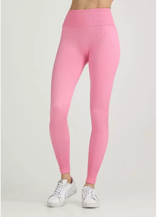 Легінси в рубчик з моделюючим швом ззаду LEGGINGS RIB rosa pink (рожевий)