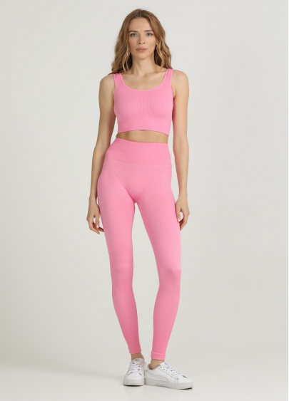 Легінси в рубчик з моделюючим швом ззаду LEGGINGS RIB rosa pink (рожевий)