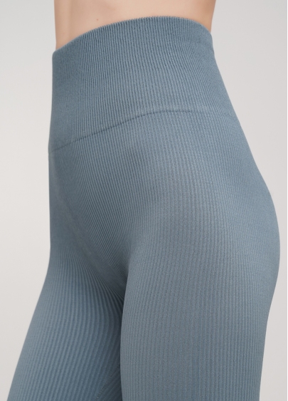 Легінси в рубчик з моделюючим швом ззаду LEGGINGS RIB (блакитний)