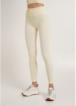 Легінси в рубчик з моделюючим швом ззаду LEGGINGS RIB vanilla (жовтий)