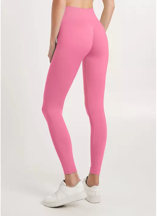Леггинсы с пуш-ап эффектом и широким поясом LEGGINGS SHAPE bubblegum (розовый)
