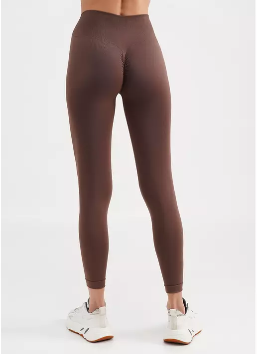 Леггинсы с пуш-ап эффектом и широким поясом LEGGINGS SHAPE deep taupe (коричневый)