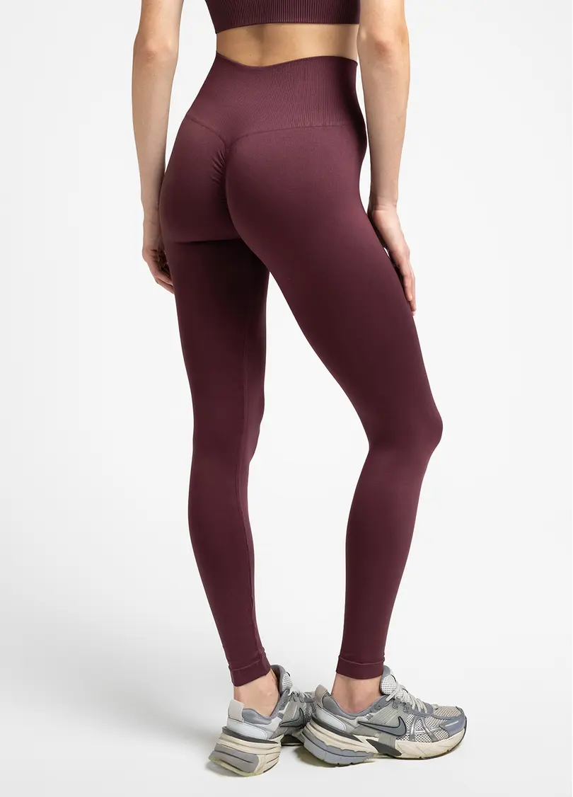 Легінси з пуш-ап ефектом та широким поясом LEGGINGS SHAPE, бордові