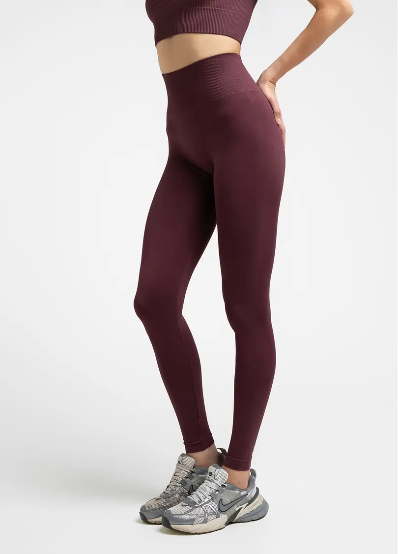 Легінси з пуш-ап ефектом та широким поясом LEGGINGS SHAPE, бордові