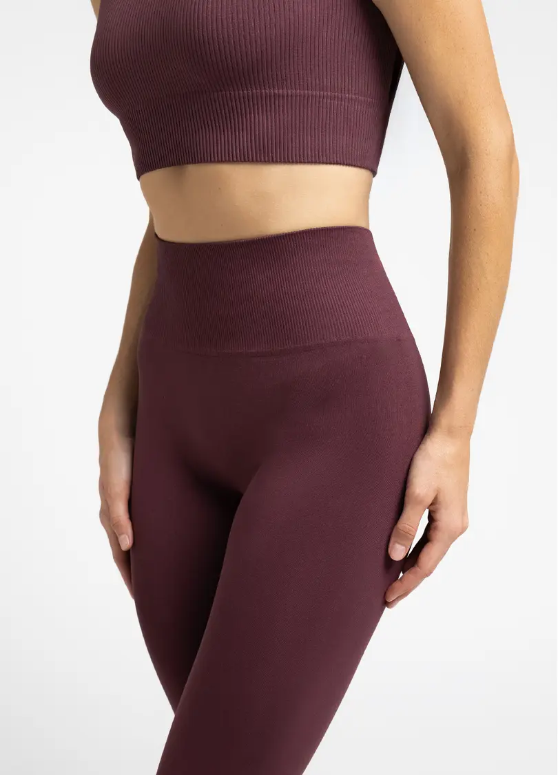 Легінси з пуш-ап ефектом та широким поясом LEGGINGS SHAPE, бордові