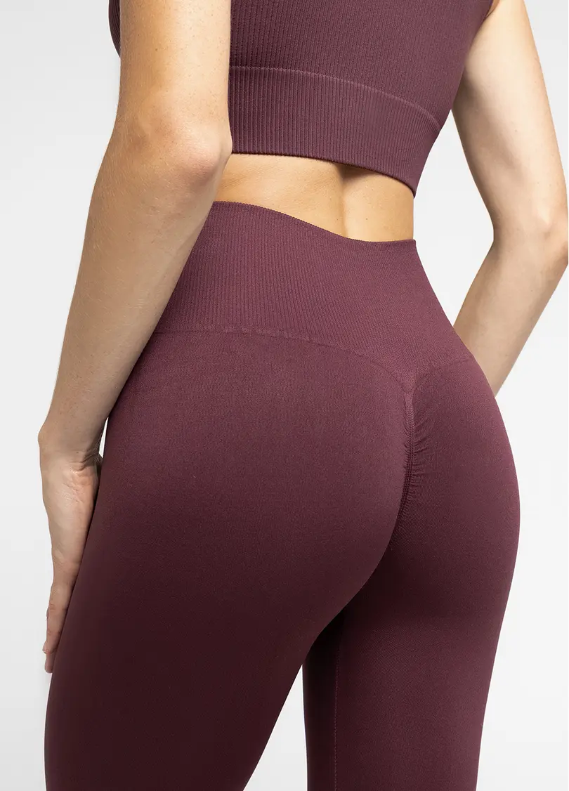 Легінси з пуш-ап ефектом та широким поясом LEGGINGS SHAPE, бордові