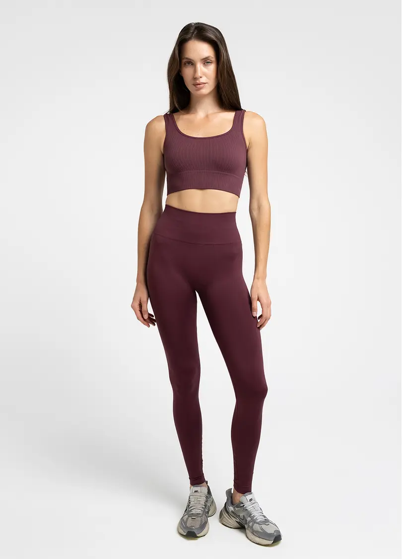 Легінси з пуш-ап ефектом та широким поясом LEGGINGS SHAPE, бордові