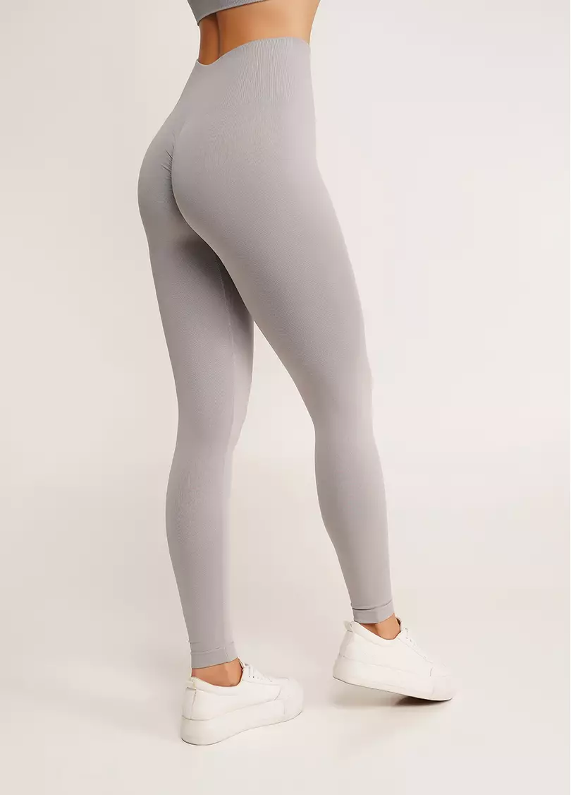 Леггинсы с пуш-ап эффектом и широким поясом LEGGINGS SHAPE griffin (серый)