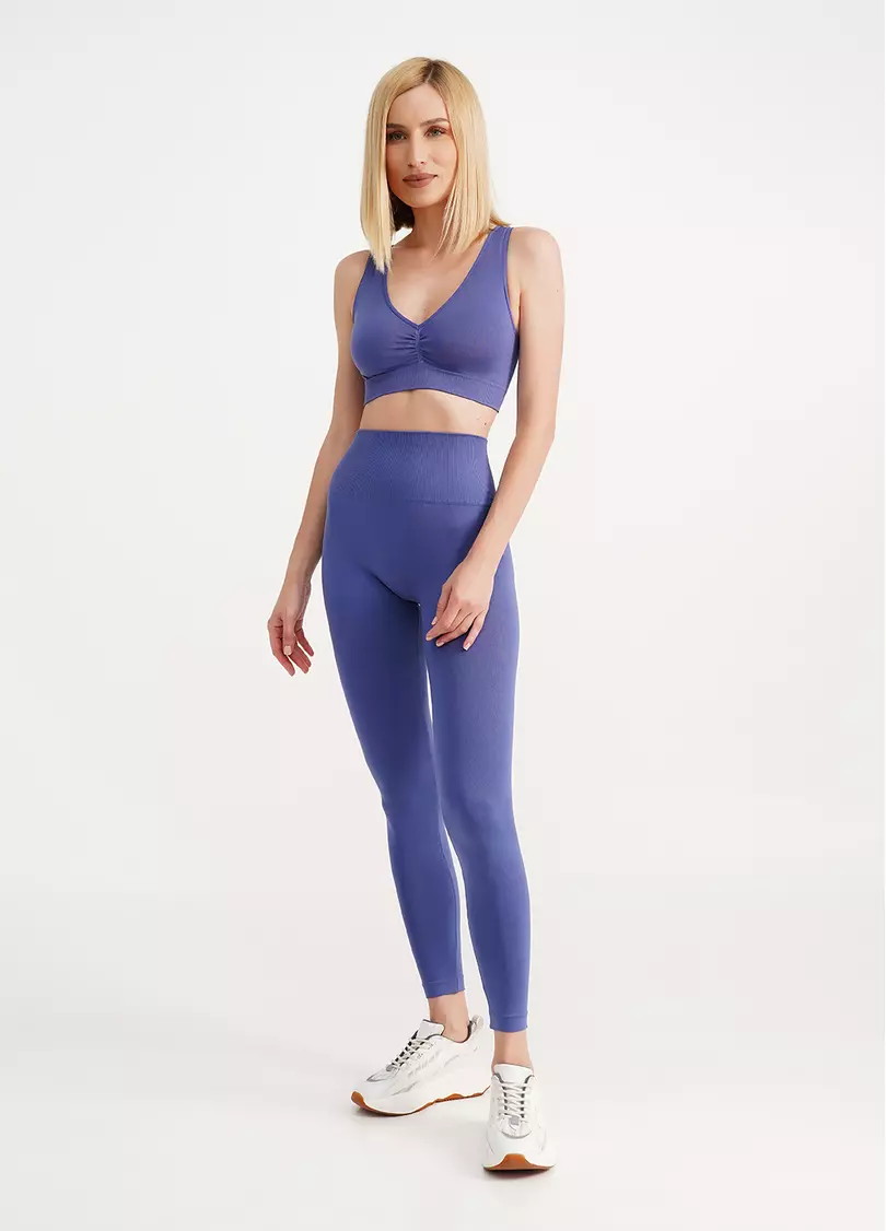 Леггинсы с пуш-ап эффектом и широким поясом LEGGINGS SHAPE marlin (синий)