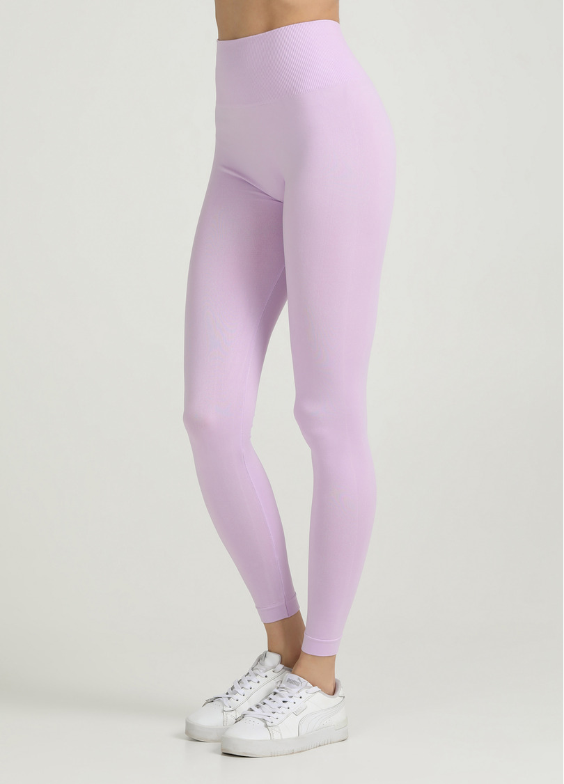 Леггинсы с пуш-ап эффектом и широким поясом LEGGINGS SHAPE orchid bloom (фіолетовый)