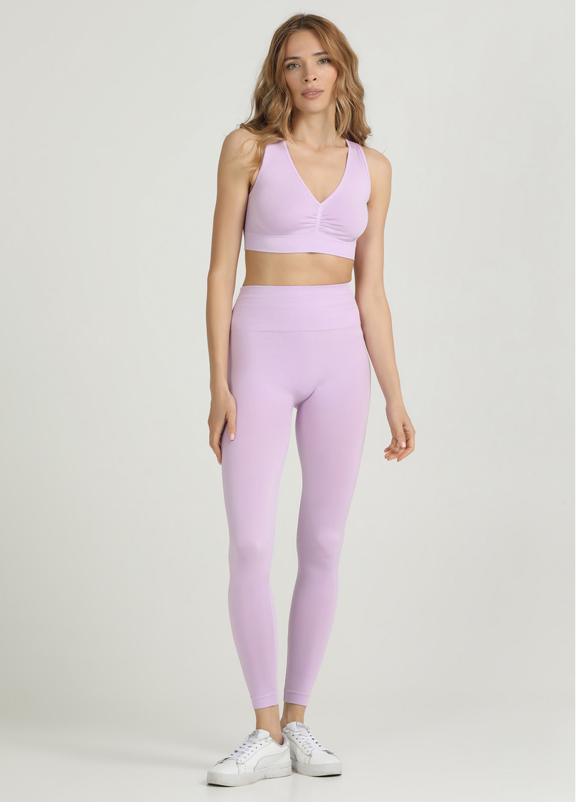 Леггинсы с пуш-ап эффектом и широким поясом LEGGINGS SHAPE orchid bloom (фіолетовый)