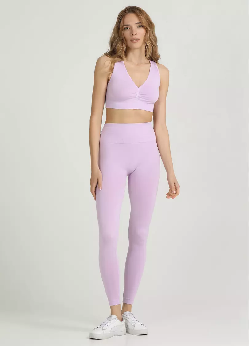 Леггинсы с пуш-ап эффектом и широким поясом LEGGINGS SHAPE orchid bloom (фіолетовый)