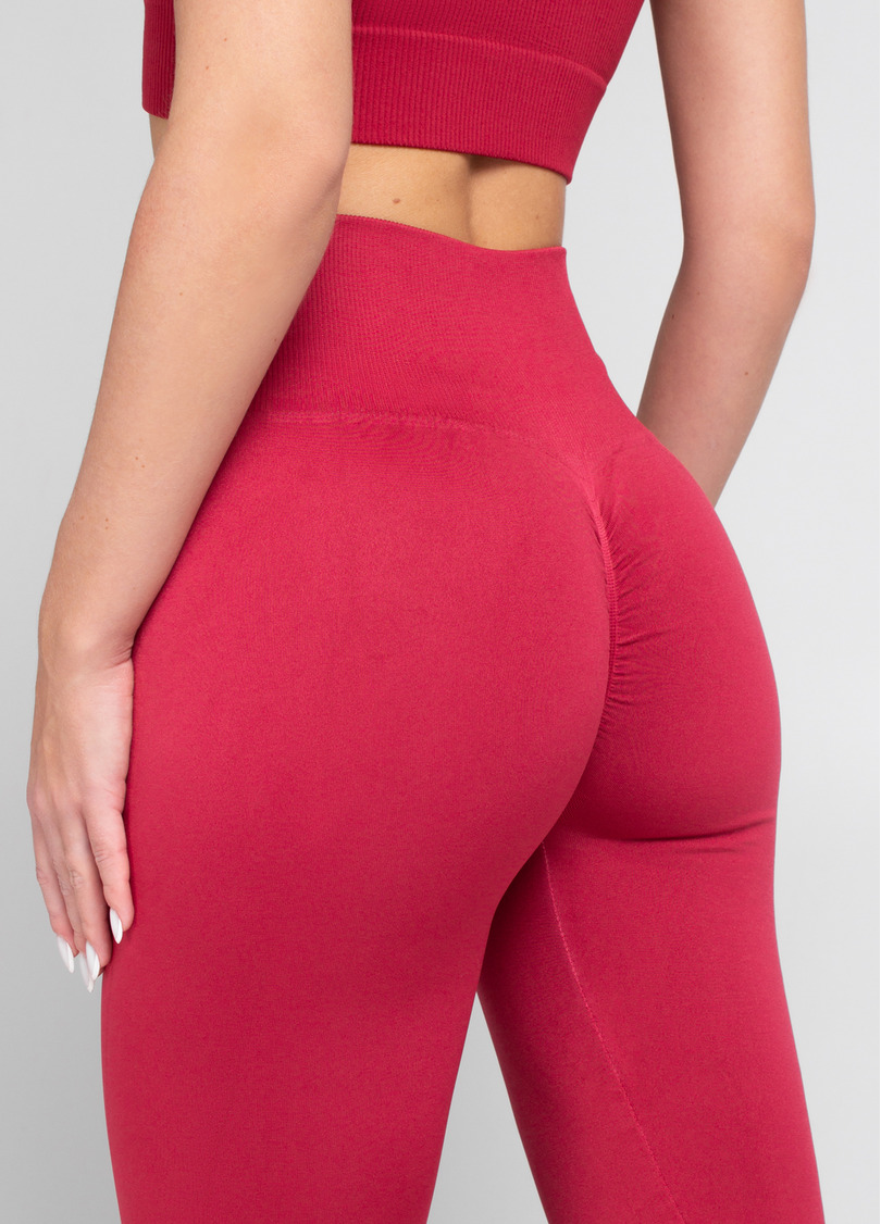 Легінси з пуш-ап ефектом та широким поясом LEGGINGS SHAPE winterberry (червоний)