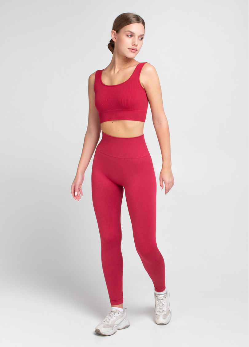 Легінси з пуш-ап ефектом та широким поясом LEGGINGS SHAPE winterberry (червоний)