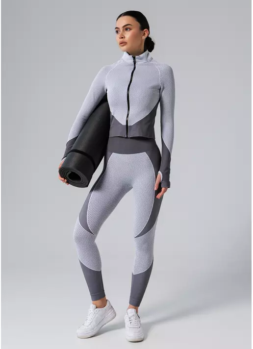Спортивні легінси LEGGINGS SPORT FIT white/grey (білий/сірий)