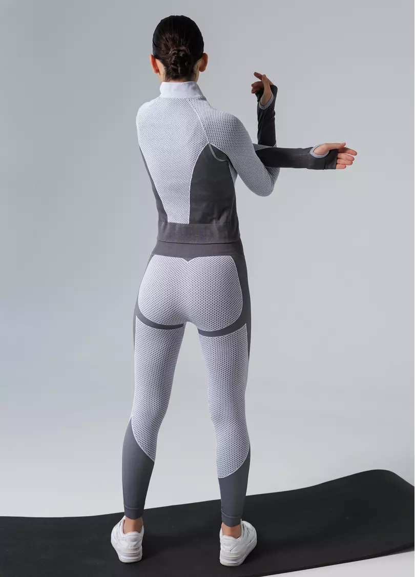 Спортивні легінси LEGGINGS SPORT FIT white/grey (білий/сірий)