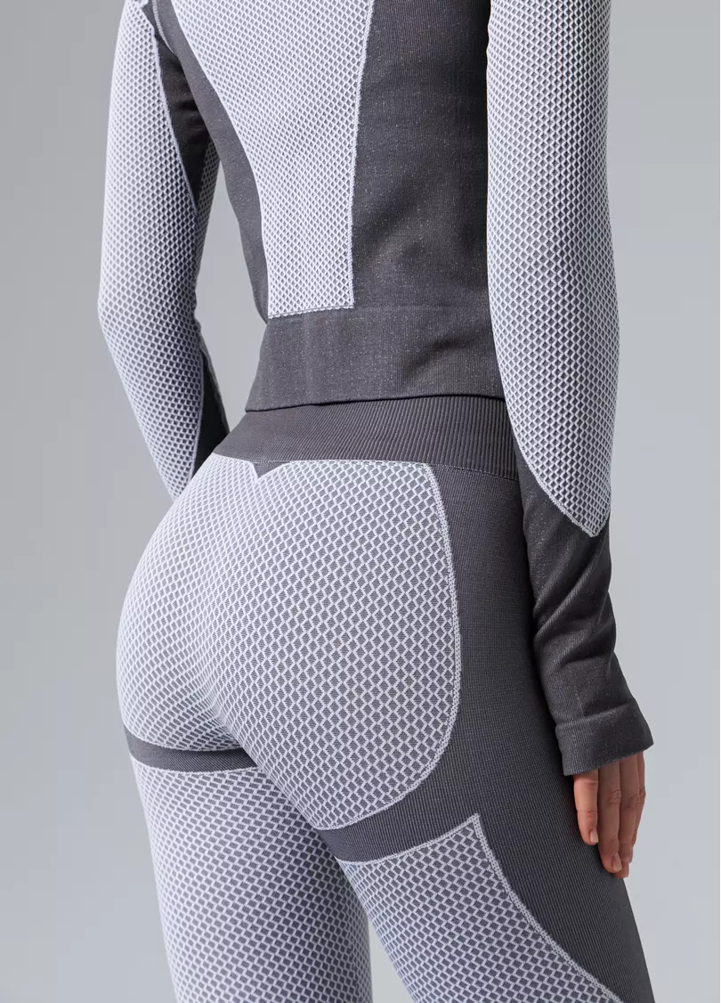 Спортивні легінси LEGGINGS SPORT FIT white/grey (білий/сірий)