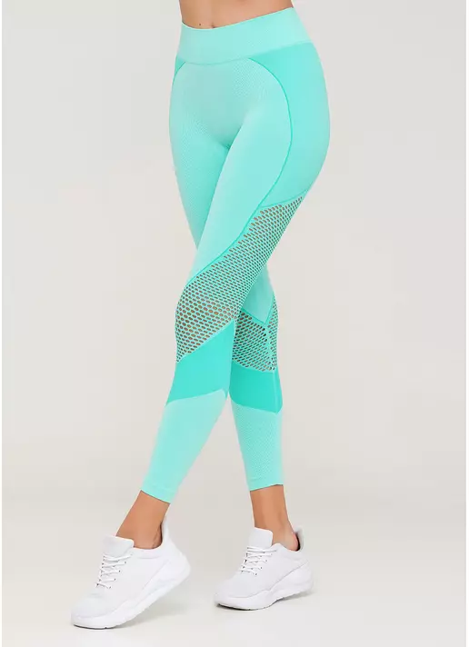 Бесшовные спортивные лосины LEGGINGS SPORT RETE ESSENTIAL (зеленый)